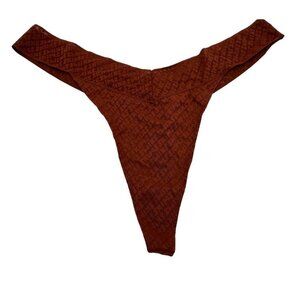 SKIMS Kim Kardashian Logo Mesh Thong Panty Saffron Rust PN-THG-1100 Womens Sz 3X